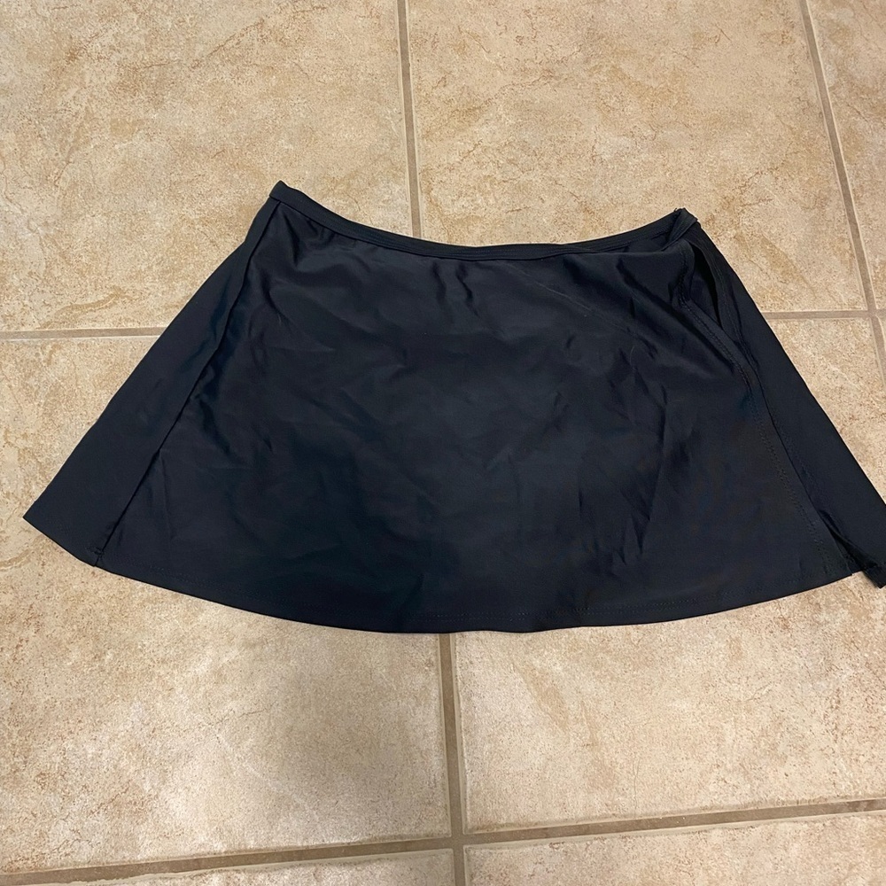 Nwot ENLA EN LA Black  Swim Skirt W Bikini Bottom  One Piece Swimsuit 8